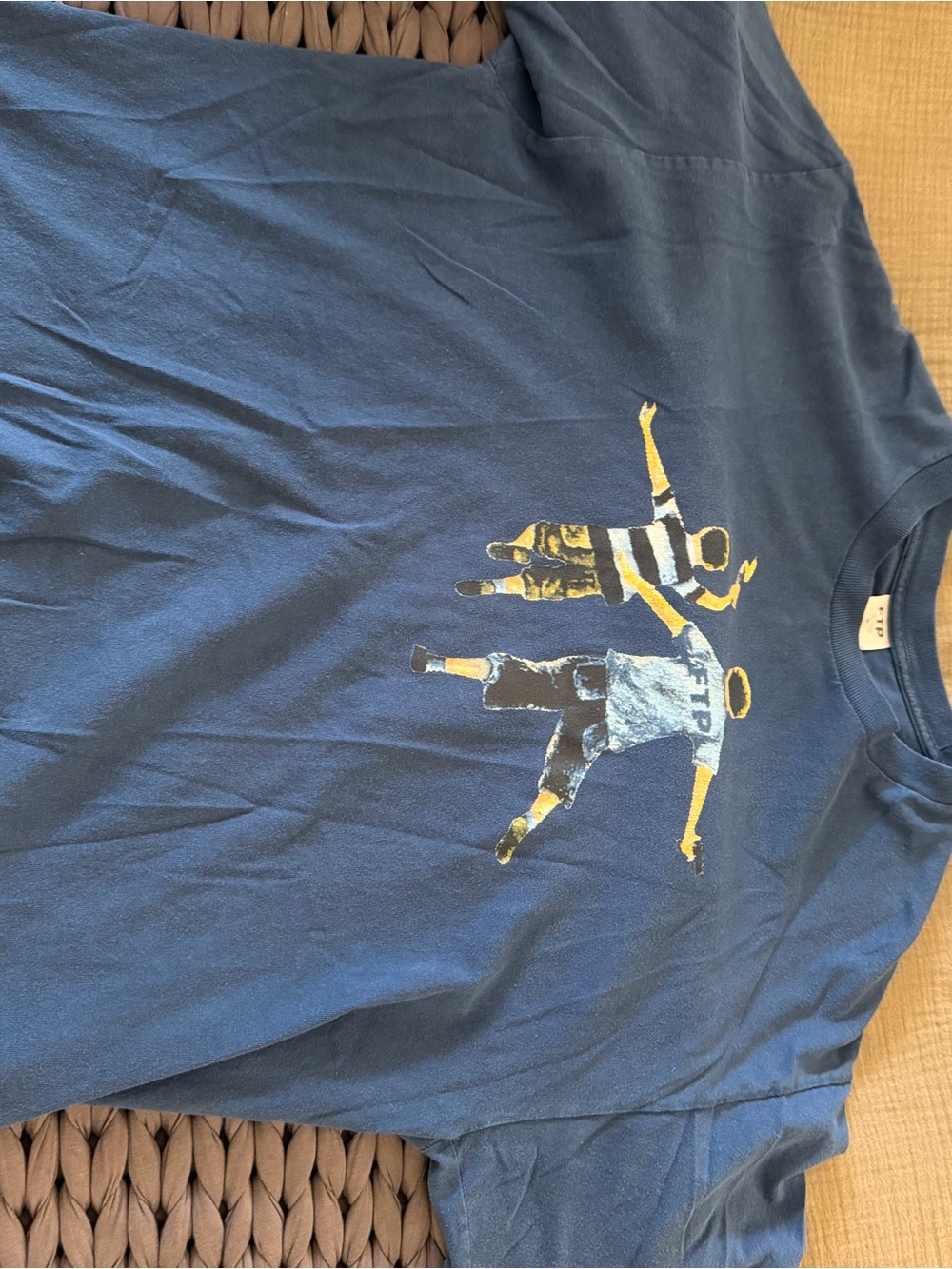 FTP Navy Tee with Yellow and White Graphic